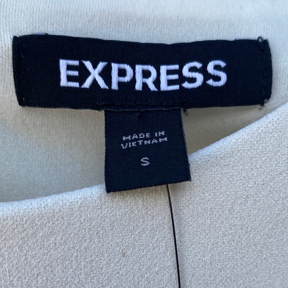 NWT Express Cream Dramatic Ruffle Sleeve Lined Sheath Dress, Bridal Show… - Picture 8 of 9